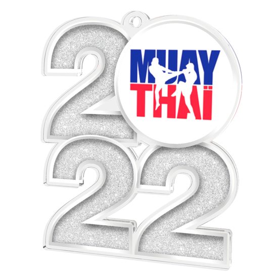 Muay Thai 2022 Silver Acrylic Medal