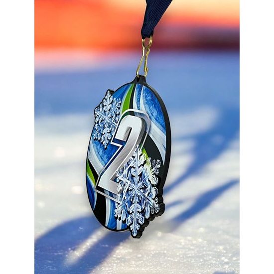 Rincon Black Acrylic Snowflake Medal