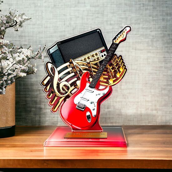 Cannes Printed Acrylic Electric Guitar 2 Trophy
