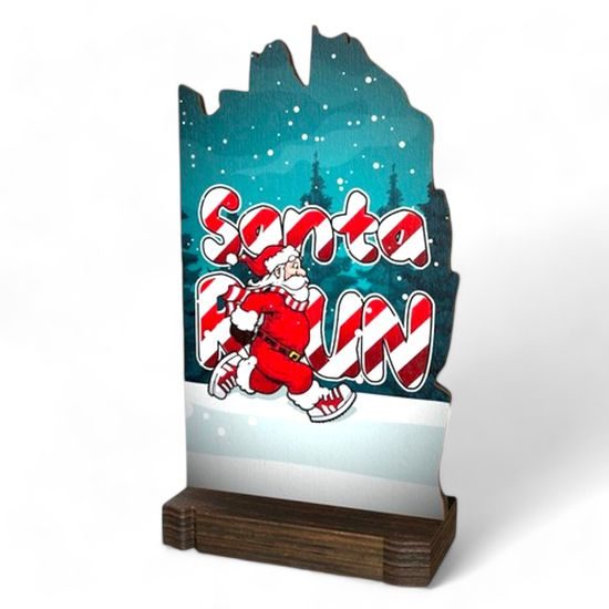 Shard Chestnut Santa Run Eco Friendly Wooden Trophy