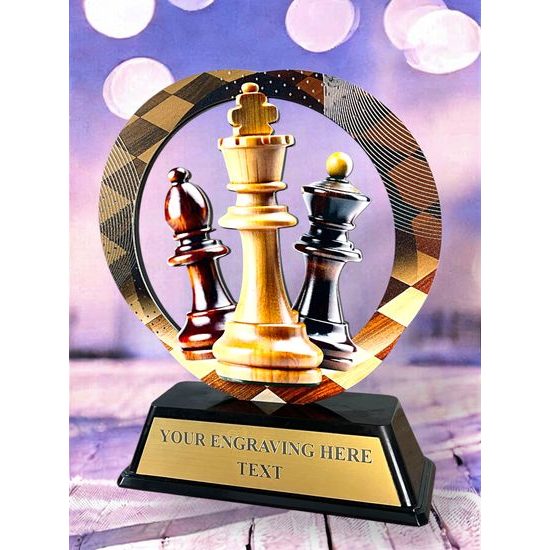 Onyx Stainless Steel Chess Trophy