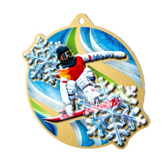 Aurum Stainless Steel Snowboard Medal