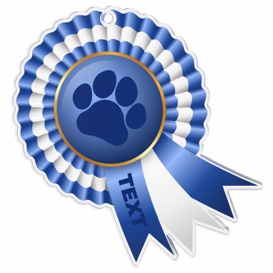 Paw Print Rosette Blue Medal