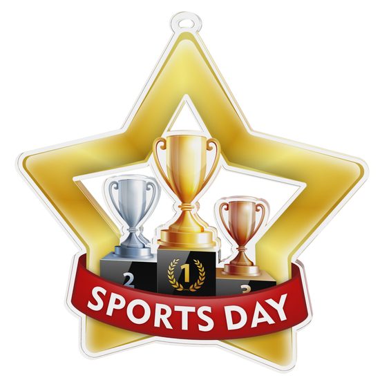 Sports Day Mini Star Gold Medal