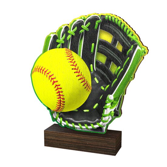 WF 026 Baseball Real Wood Trophy