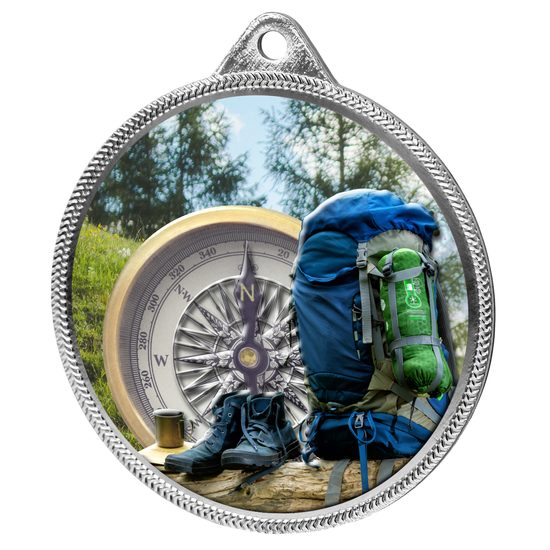 Hiking and Mountaineering Color Texture 3D Print Silver Medal
