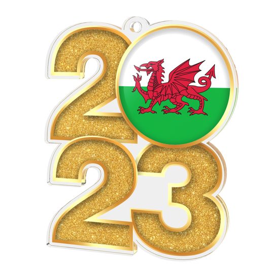 Welsh Flag Acrylic 2023 Medal