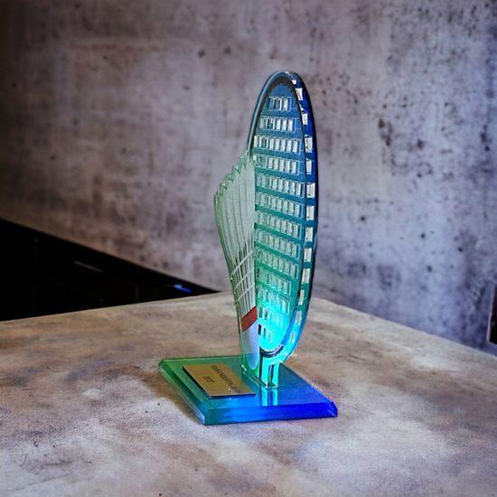 Cannes Printed Acrylic Badminton Trophy