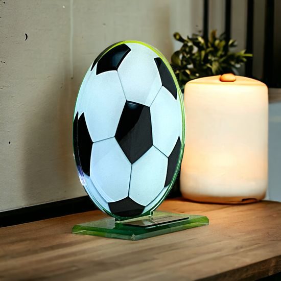 Cannes Printed Acrylic Soccer Ball Trophy