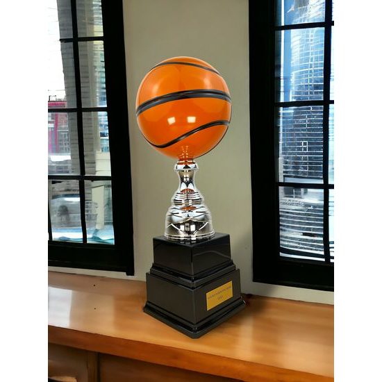 Sealy Tower Silver Basketball Trophy