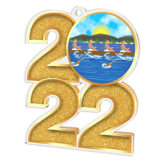 Rowing 2022 Gold Acrylic Medal