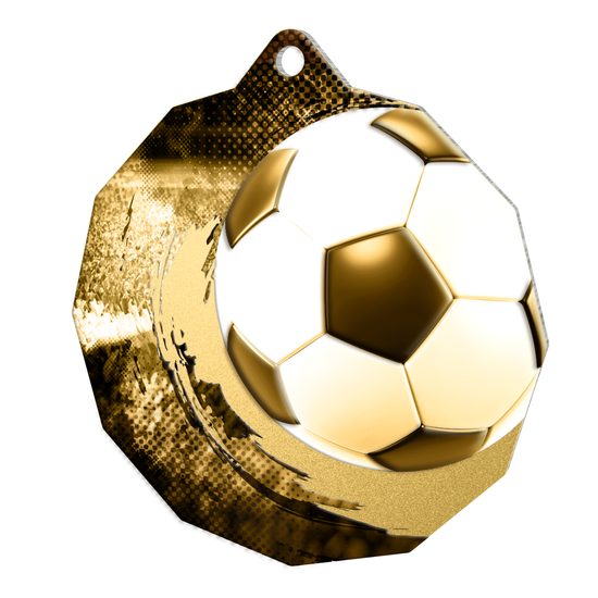 Polygon Classic Stainless Steel Soccer Medal