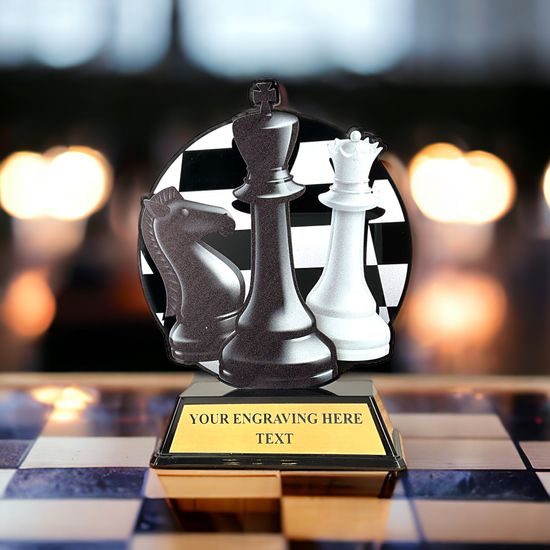 Roswell black acrylic Chess trophy