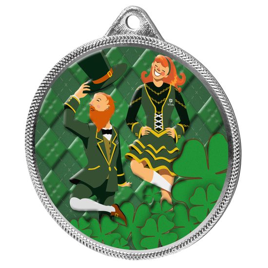 Irish Dance Color Texture 3D Print Silver Medal