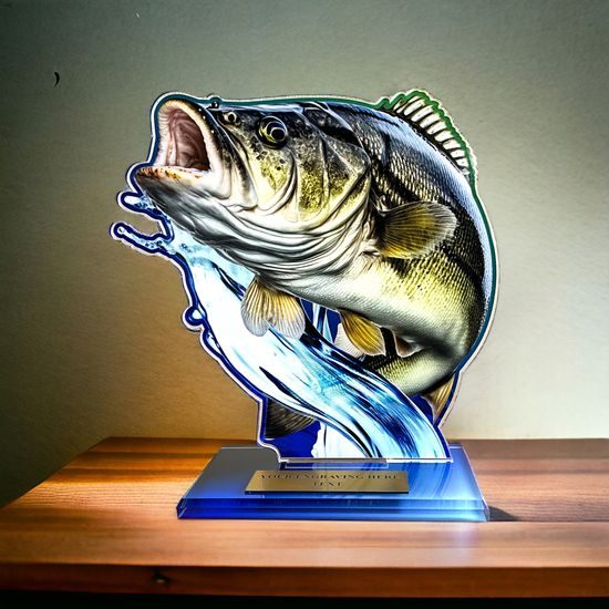 Cannes Printed Acrylic Fishing 2 Trophy