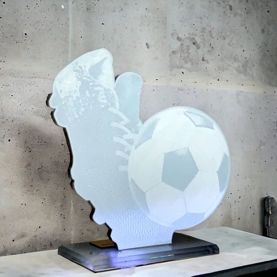 Cannes Printed Acrylic Soccer Boot Trophy