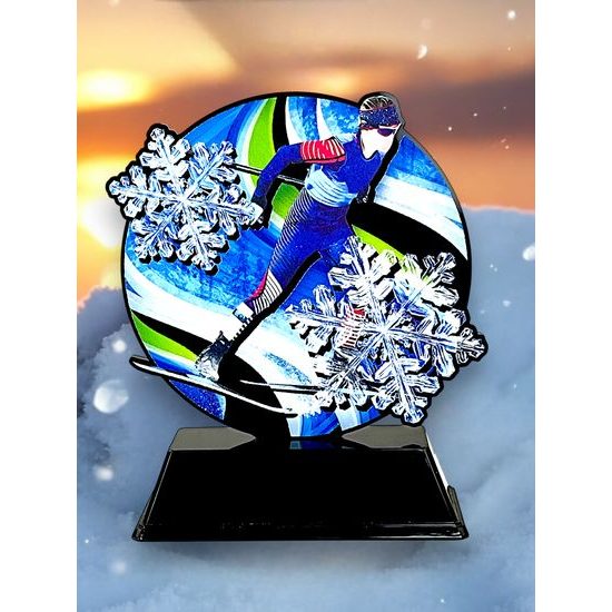 Roswell Black Acrylic Cross Country Skiing Trophy