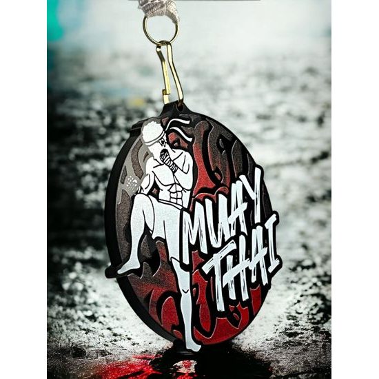 Rincon black acrylic Muay Thai medal