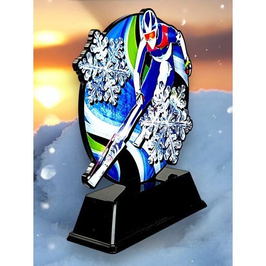 Roswell Black Acrylic Skiing Trophy