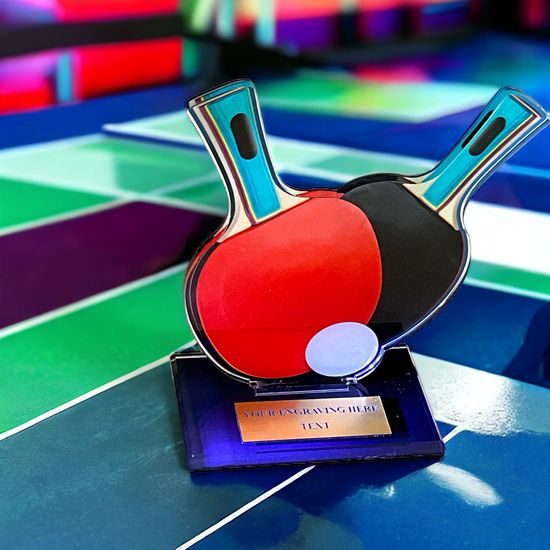 Cannes Printed Acrylic Table Tennis Trophy