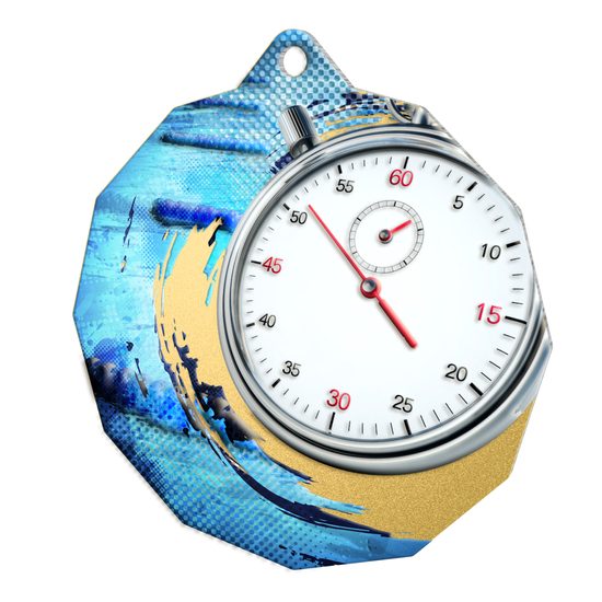Polygon Stainless Steel Swimming Medal