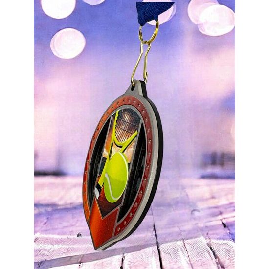 Noir Stainless Steel Tennis Medal