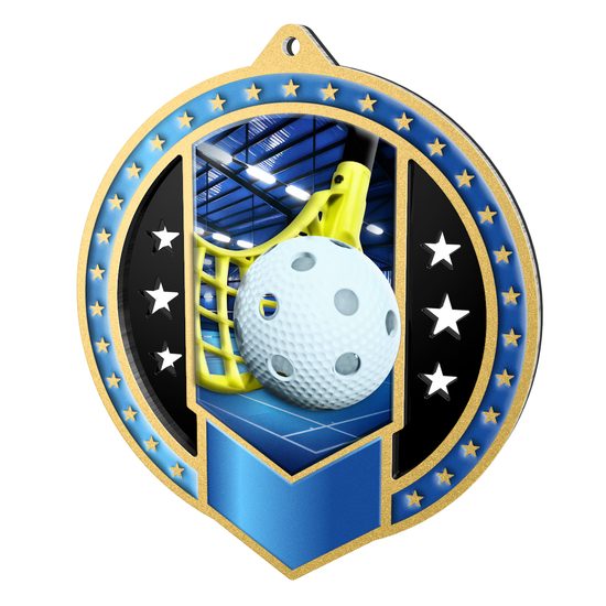 Noir Stainless Steel Floorball Medal