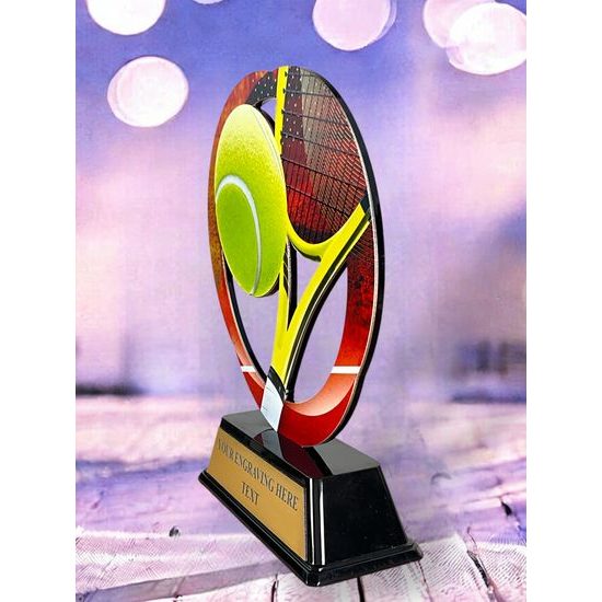 Onyx Stainless Steel Tennis Trophy