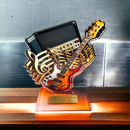 Cannes Printed Acrylic Electric Guitar Trophy