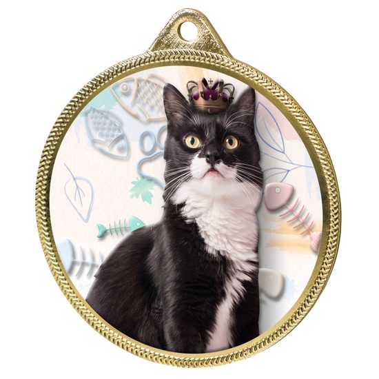 Cat Show Color Texture 3D Print Gold Medal