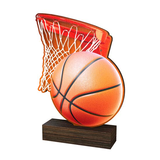 WF 018 Basketball Real Wood Trophy