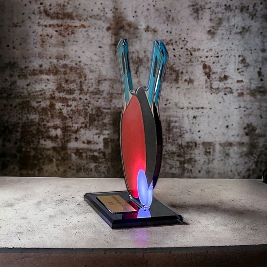 Cannes Printed Acrylic Table Tennis Trophy