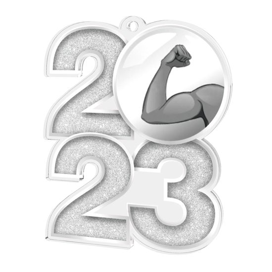 Bodybuilding Silver 2023 Acrylic Medal