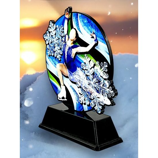 Roswell Black Acrylic Ice Skating Trophy