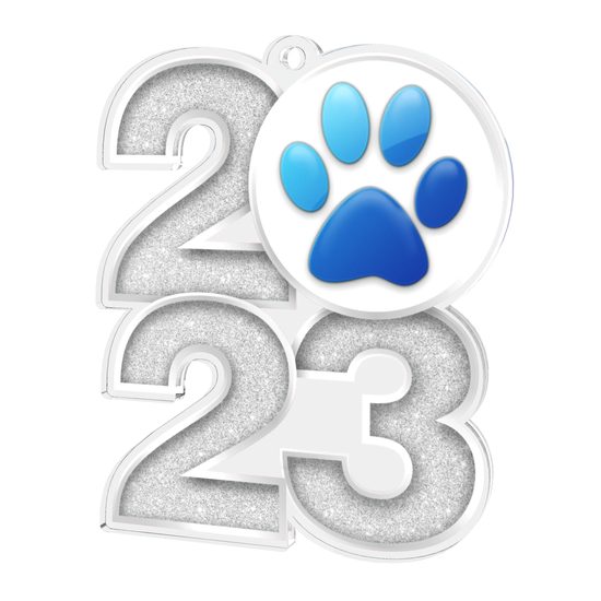 Dog Paw Print 2023 Acrylic Medal