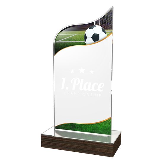 United Acrylic Wood Classic Soccer Trophy