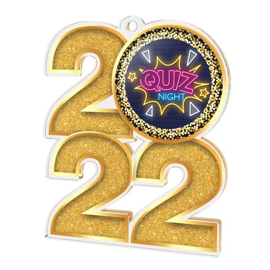 Quiz Night Gold Acrylic 2022 Medal