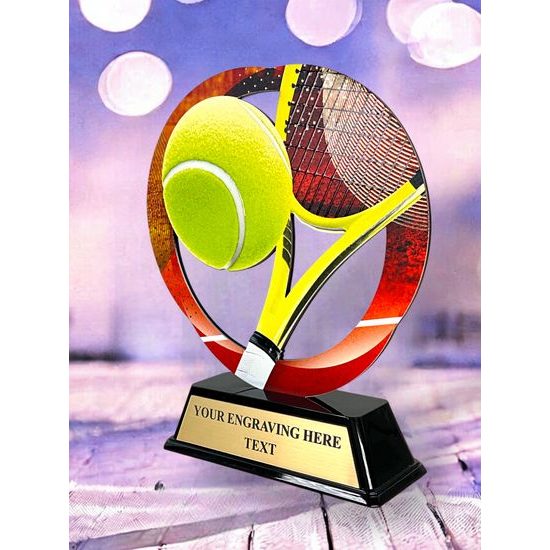 Onyx Stainless Steel Tennis Trophy