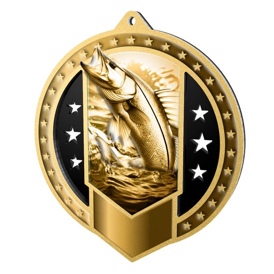 Noir Stainless Steel Fishing 2 Classic Medal