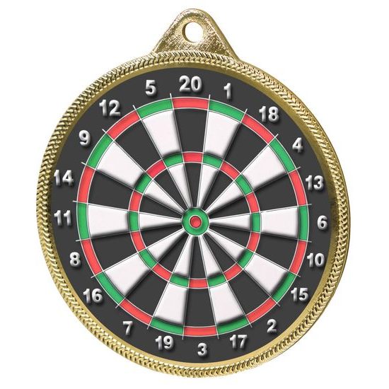 Darts Color Texture 3D Print Gold Medal