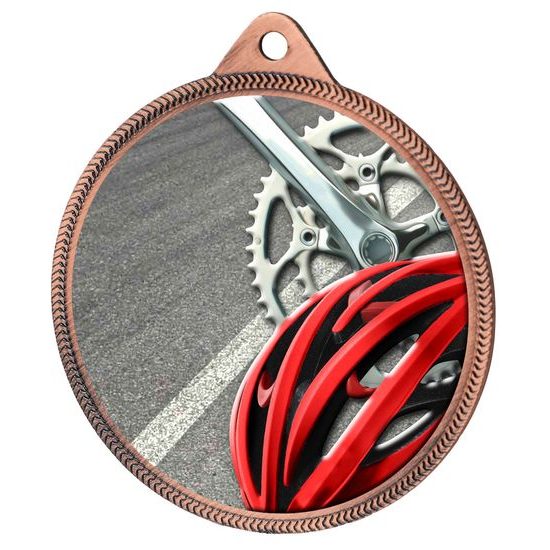 Cycling Color Texture 3D Print Bronze Medal