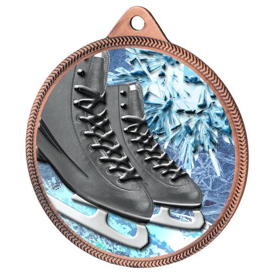 Ice Skating Boots Black Color Texture 3D Print Bronze Medal