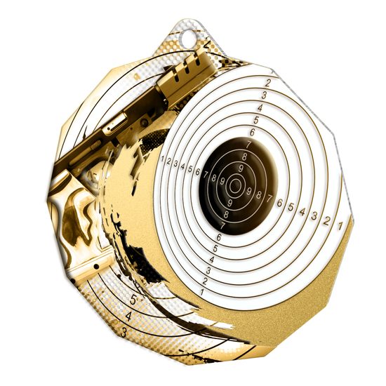 Polygon Classic Stainless Steel Shooting Medal