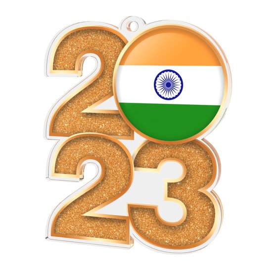 India Flag Bronze Acrylic 2023 Medal