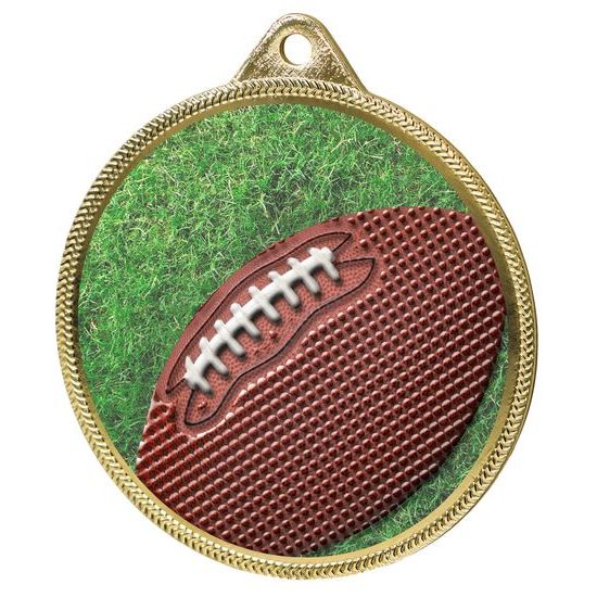 Gridiron Football Color Texture 3D Print Gold Medal