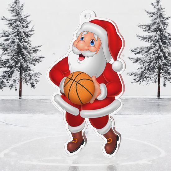 Jolly Father Christmas Basketball Medal
