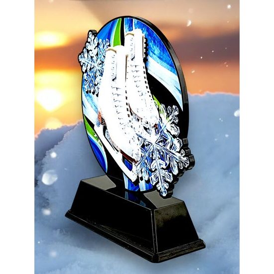 Roswell Black Acrylic Ice Skating Trophy