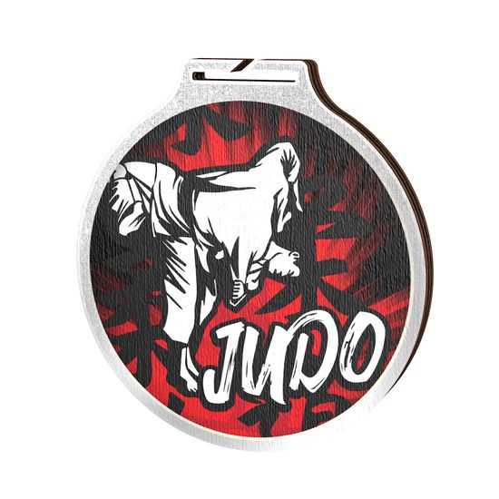 Habitat Judo Silver Eco Friendly Wooden Medal