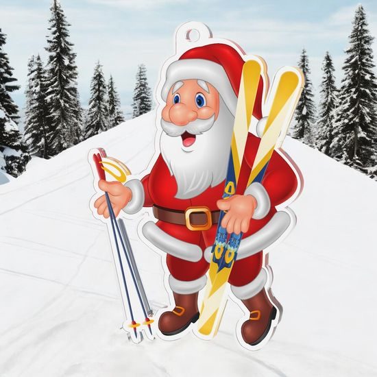Jolly Father Christmas Ski Medal