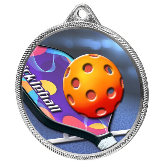 Pickleball Color Texture 3D Print Silver Medal